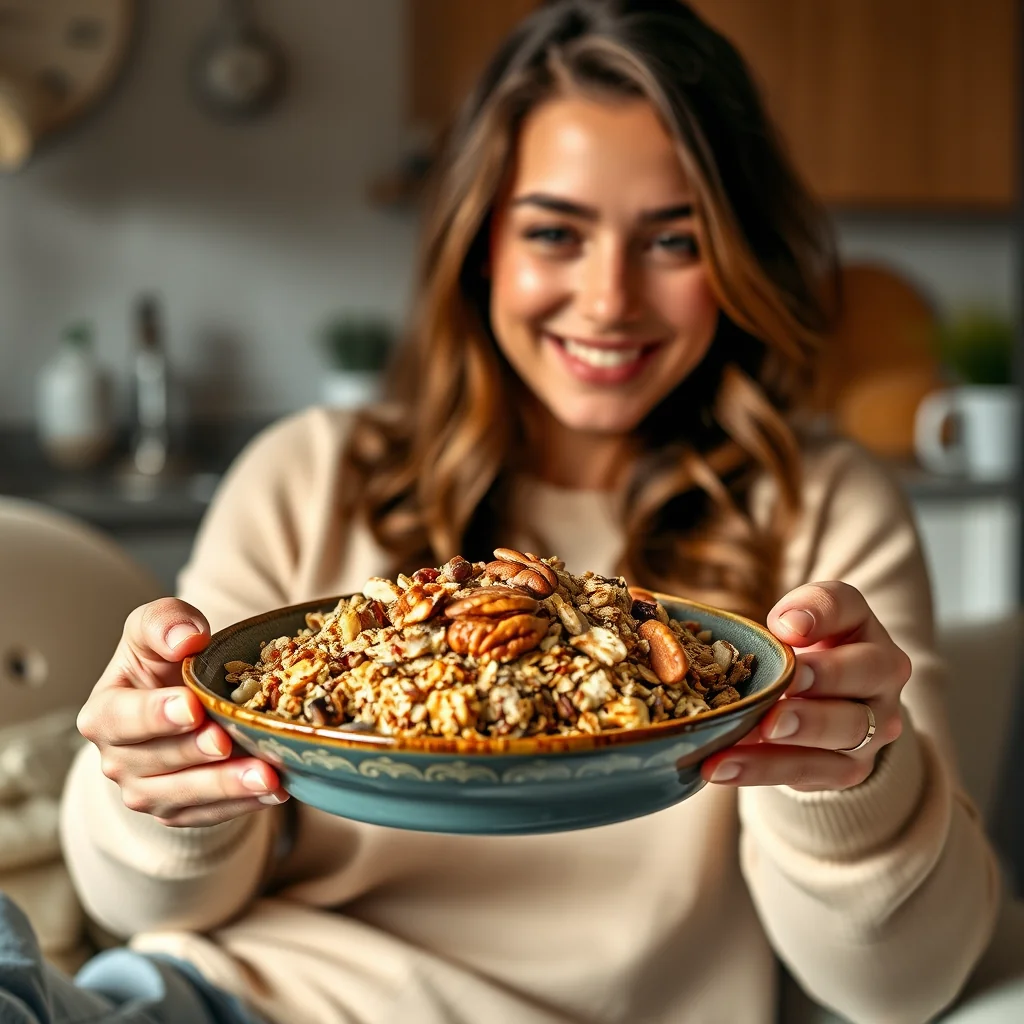 Low-Carb Vanilla Almond Granola – vegetarian recipe