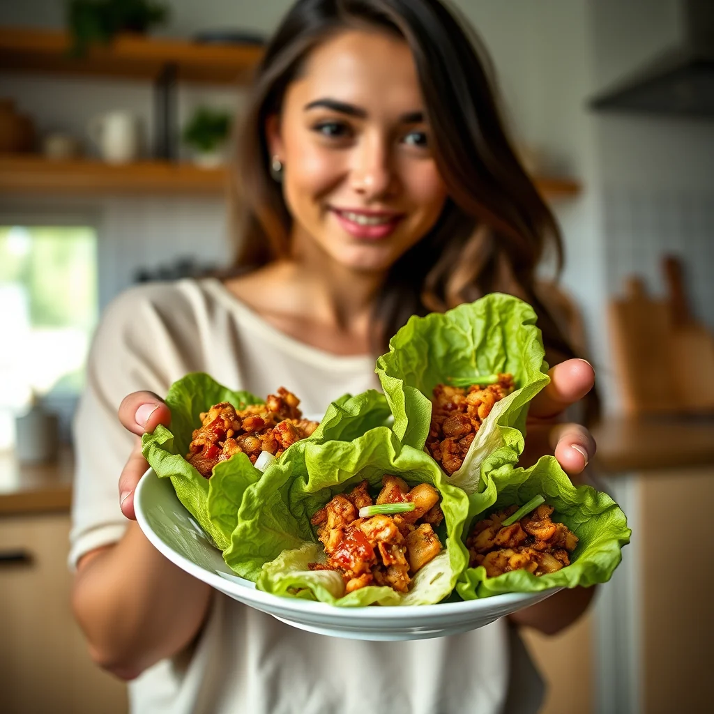 Spicy Pork & Cauli-Rice Lettuce Cups – vegetarian recipe