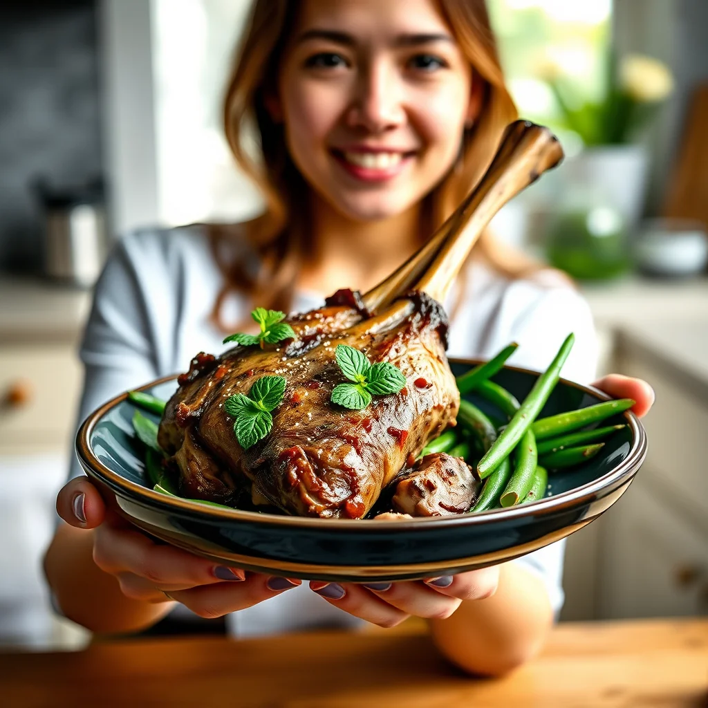 Slow Cooker Lamb with Mint and Green Beans – vegetarian recipe