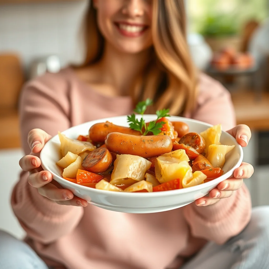 German-Style Sausage and Cabbage Stew – vegetarian recipe
