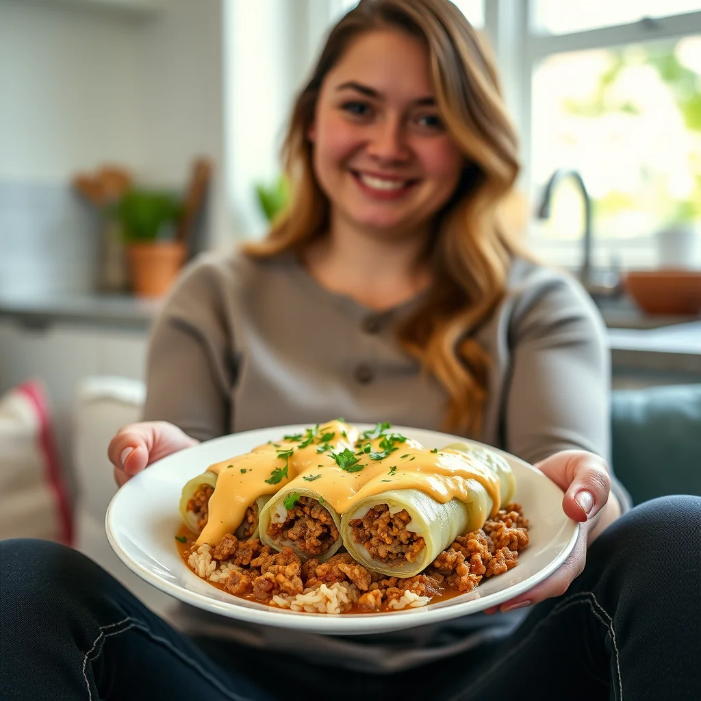 Low-Carb Stuffed Cabbage Rolls with Spicy Hollandaise – vegetarian recipe