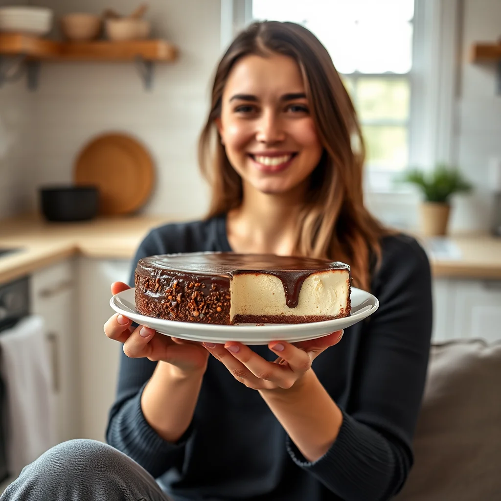 Slow Cooker Starch-Free Cheesecake with Chocolate Ganache – vegetarian recipe