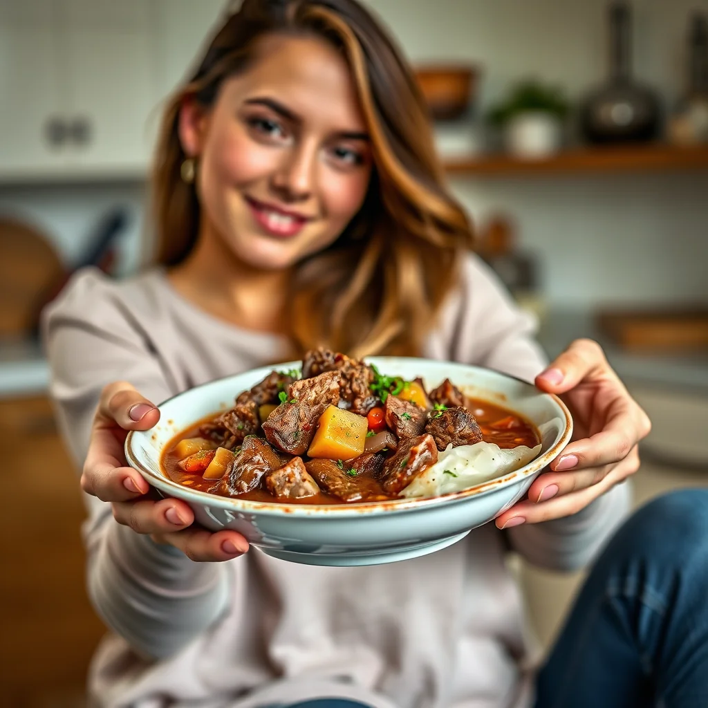 Slow Cooker Beef & Cabbage Soup – vegetarian recipe
