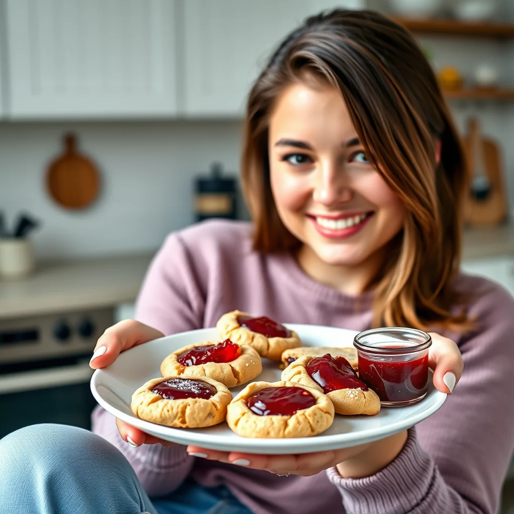 Keto Peanut Butter & Jelly Thumbprint Cookies – vegetarian recipe