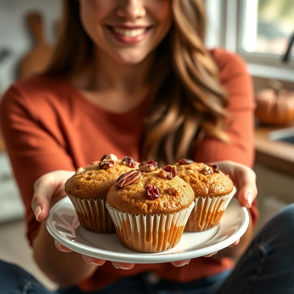 Keto Pumpkin Muffins with Cranberries & Pecans – vegetarian recipe