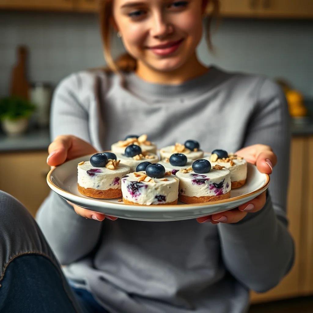 Keto Blueberry Almond Cheesecake Bites – vegetarian recipe