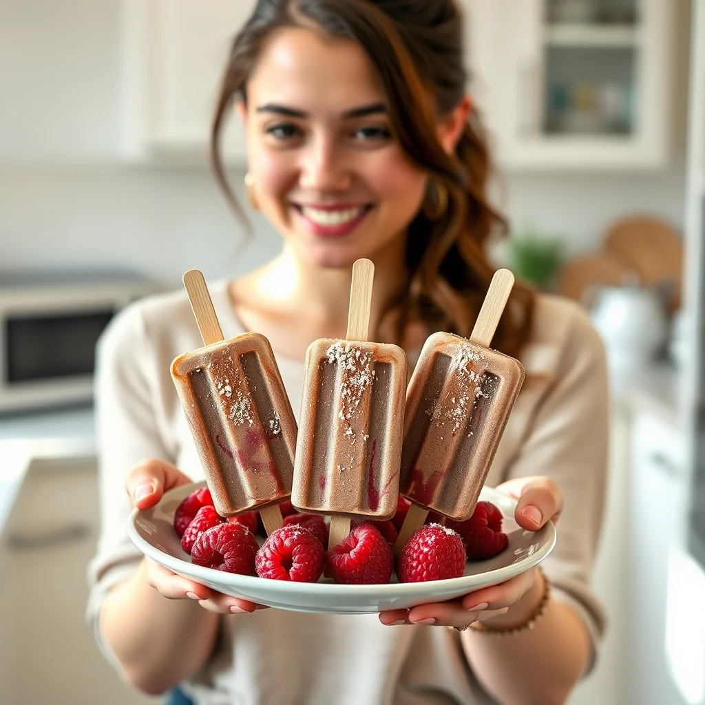 Keto Chocolate Raspberry Ice Pops – vegetarian recipe
