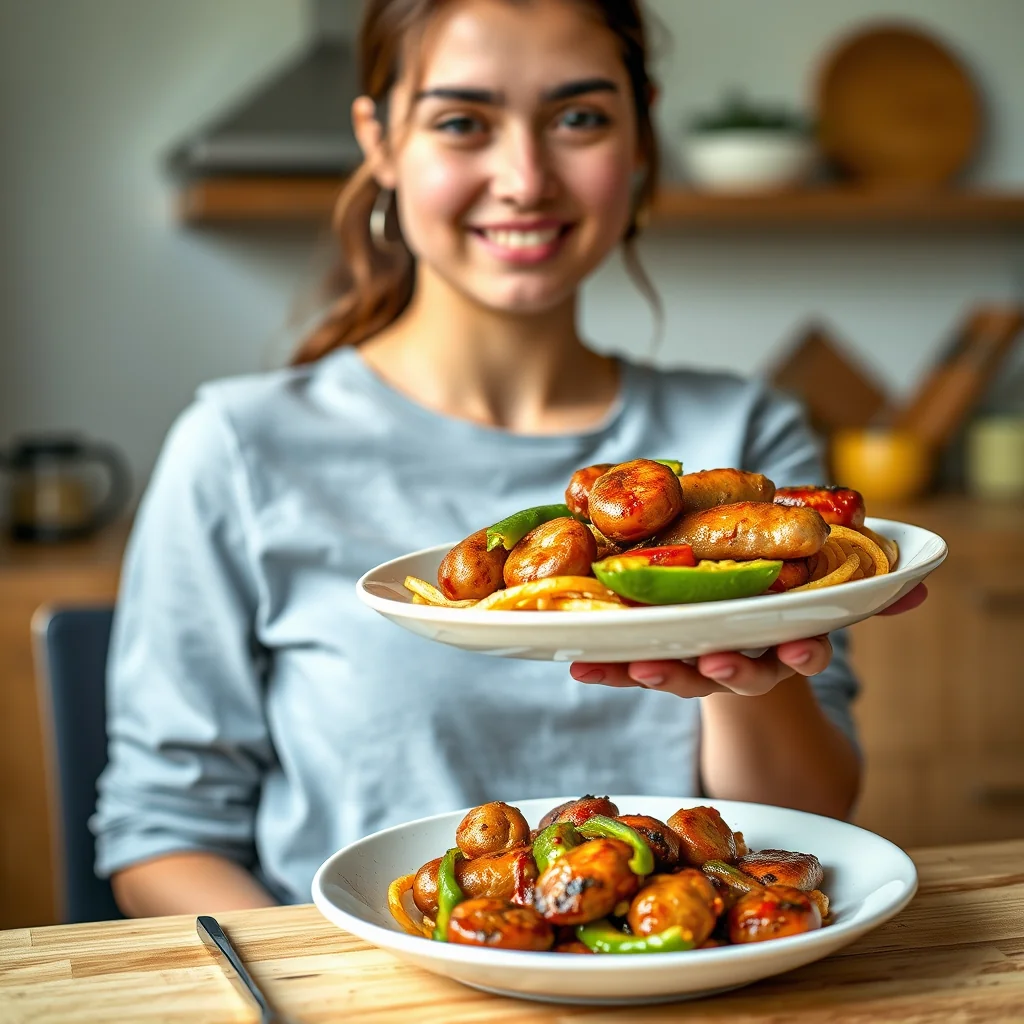 Sausage and Peppers Skillet – vegetarian recipe