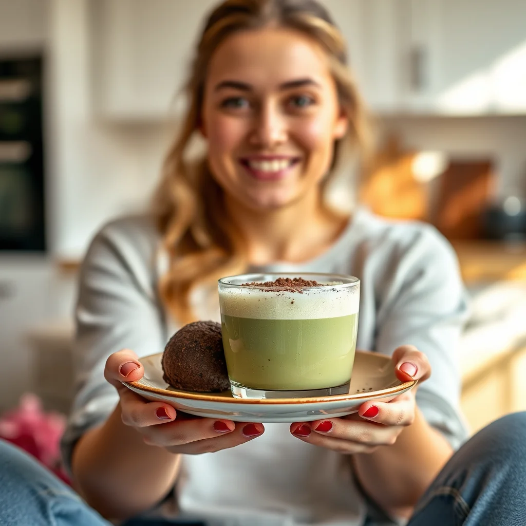 Keto Matcha Latte with Chocolate Fat Bomb – vegetarian recipe