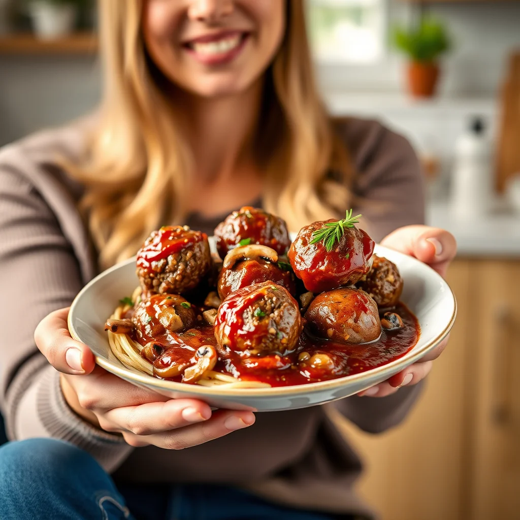 Keto Meatballs in Red Wine Mushroom Sauce – vegetarian recipe