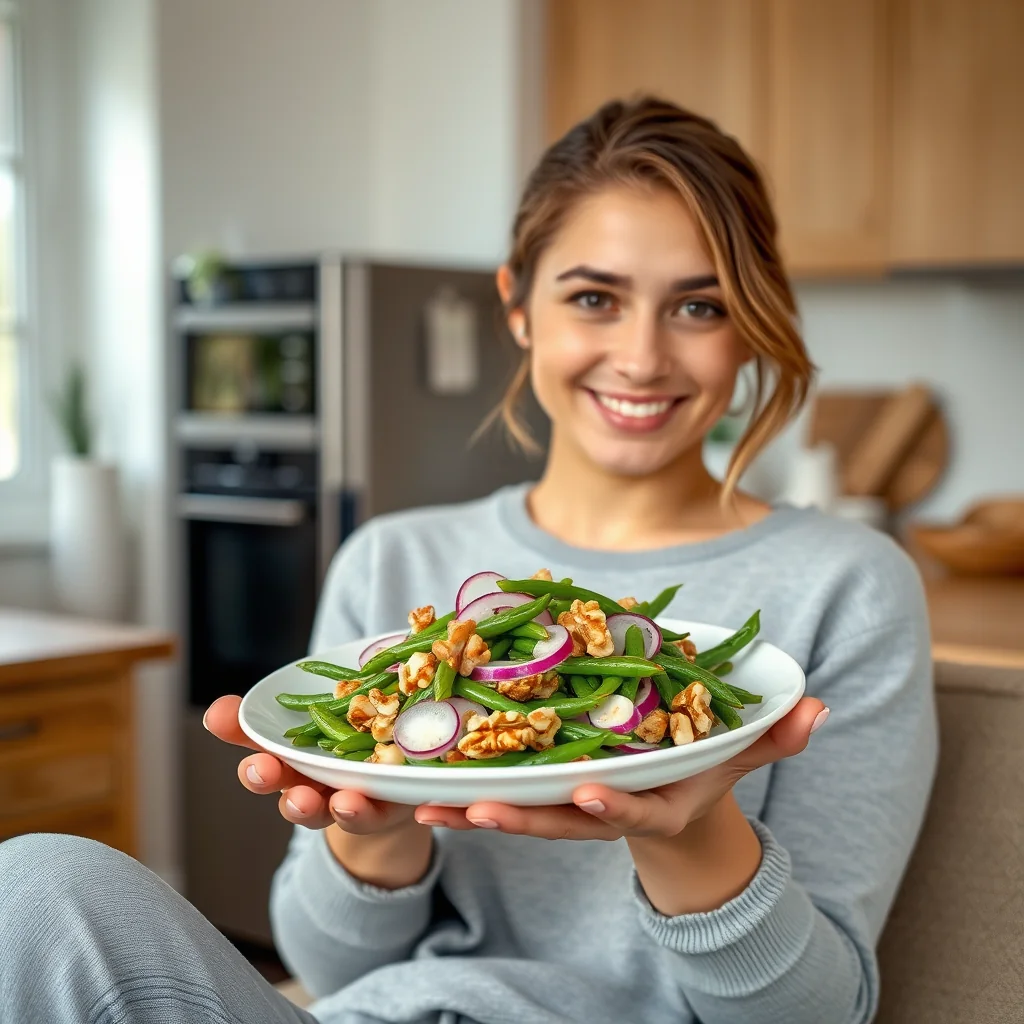 Vibrant Green Bean and Walnut Salad – vegetarian recipe