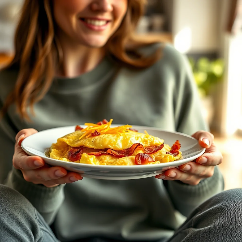 Slow Cooker Bacon and Cheddar Omelet – vegetarian recipe