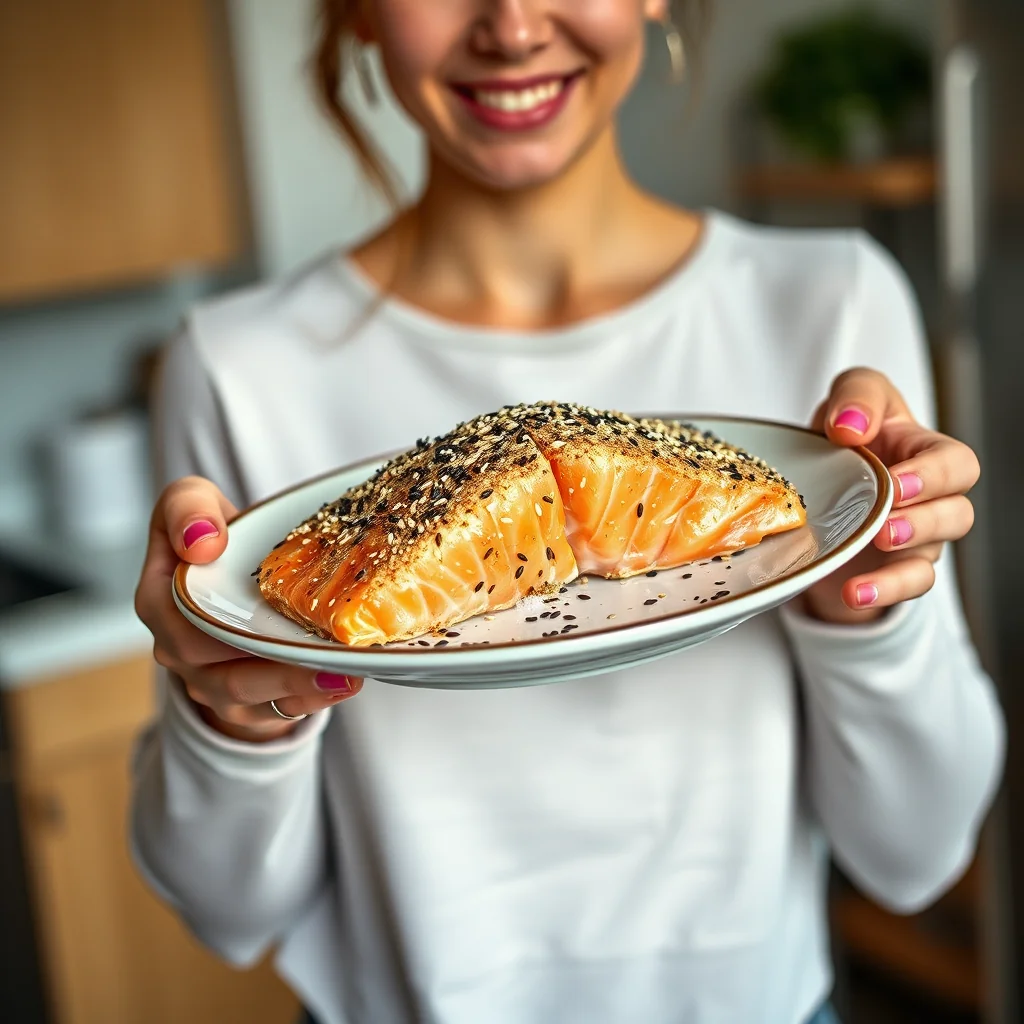 Easy Sesame Crusted Salmon – vegetarian recipe