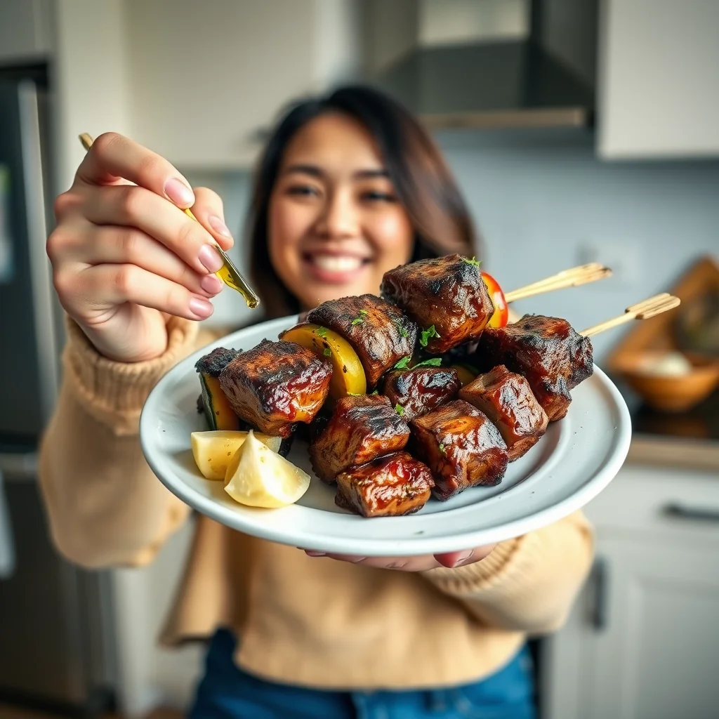 Juicy Grilled Beef and Veggie Skewers – vegetarian recipe