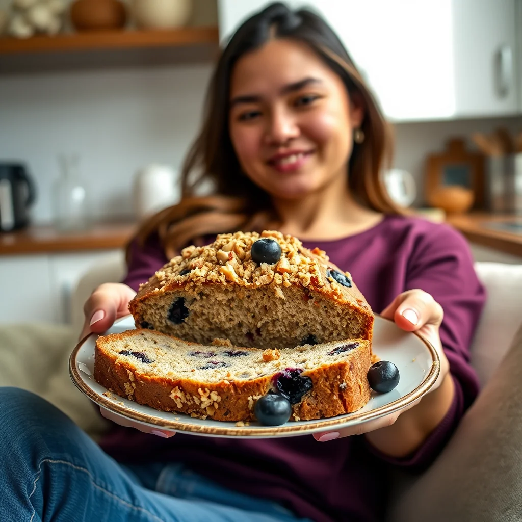 Keto Blueberry Bread with Walnut Streusel – vegetarian recipe