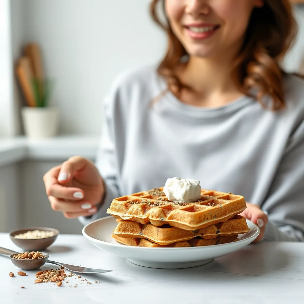 Almond & Hemp Seed Keto Waffles – vegetarian recipe
