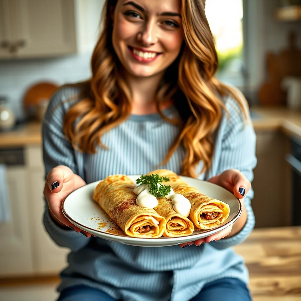 Low-Carb Sausage & Maple Egg Crepe Roll-Ups – vegetarian recipe