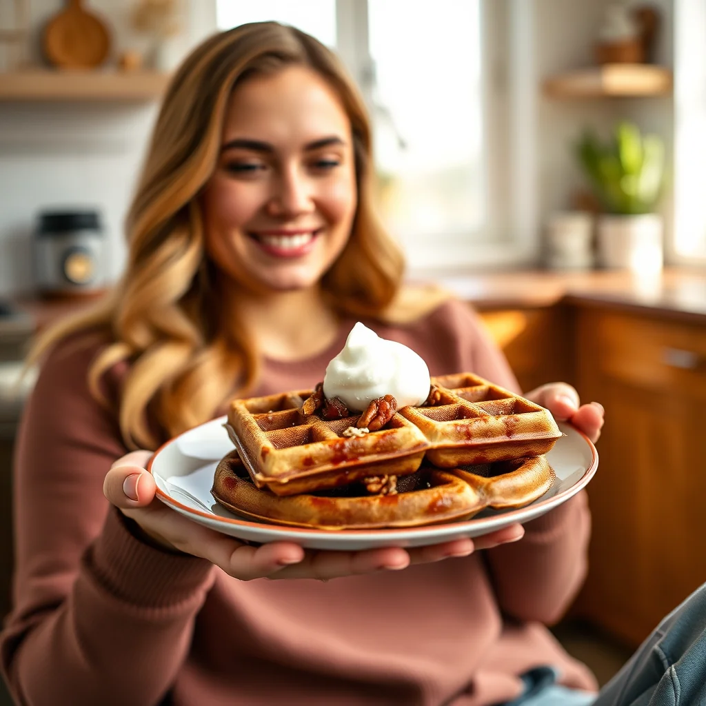 Keto Pecan Protein Waffle – vegetarian recipe