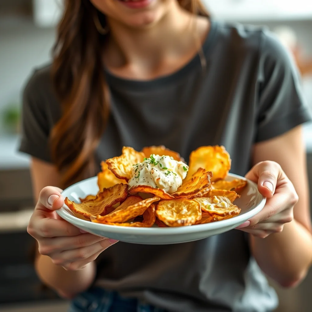 Crispy Celery Root Chips with Creamy Egg Salad – vegetarian recipe