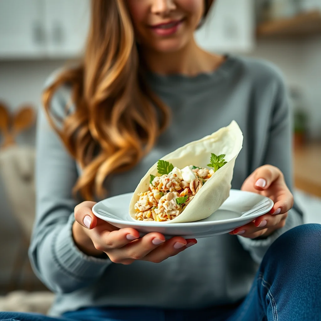 Keto Chicken Salad in a Cloud-Like Egg White Wrap – vegetarian recipe