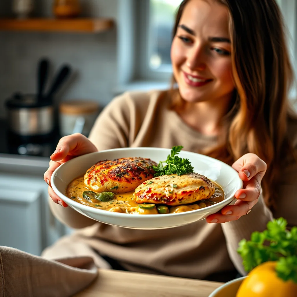 Quick & Creamy Tomatillo Chicken Skillet – vegetarian recipe