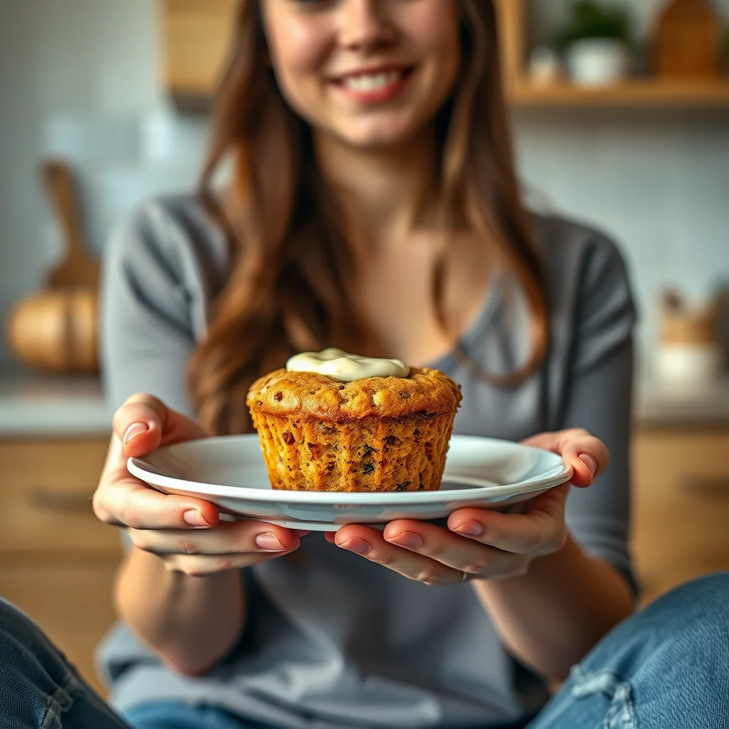 Single-Serving Pumpkin Seed Flour Muffin – vegetarian recipe