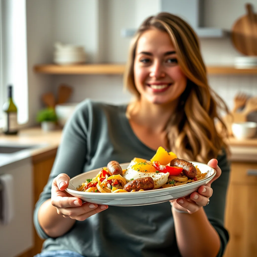 Spicy Italian Sausage and Egg Scramble – vegetarian recipe