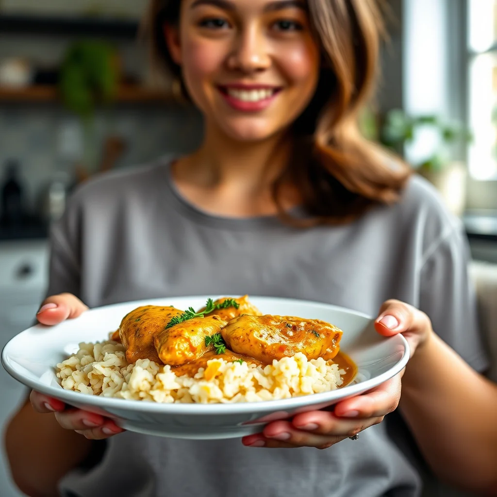Creamy Curry Chicken with Cauliflower Rice – vegetarian recipe
