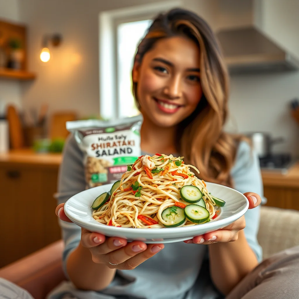 Crispy Shirataki Noodle & Cucumber Salad – vegetarian recipe
