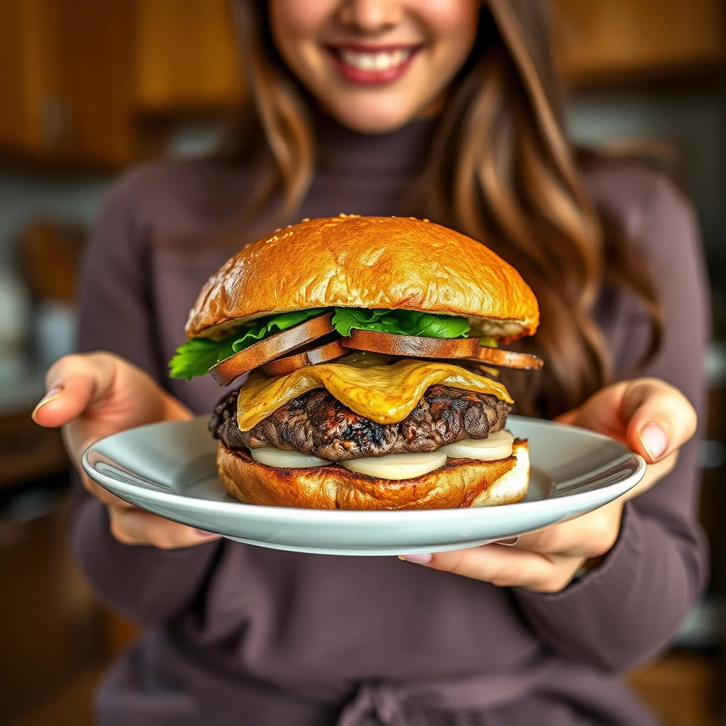 Original Keto Burger with Portobello Mushroom Buns – vegetarian recipe