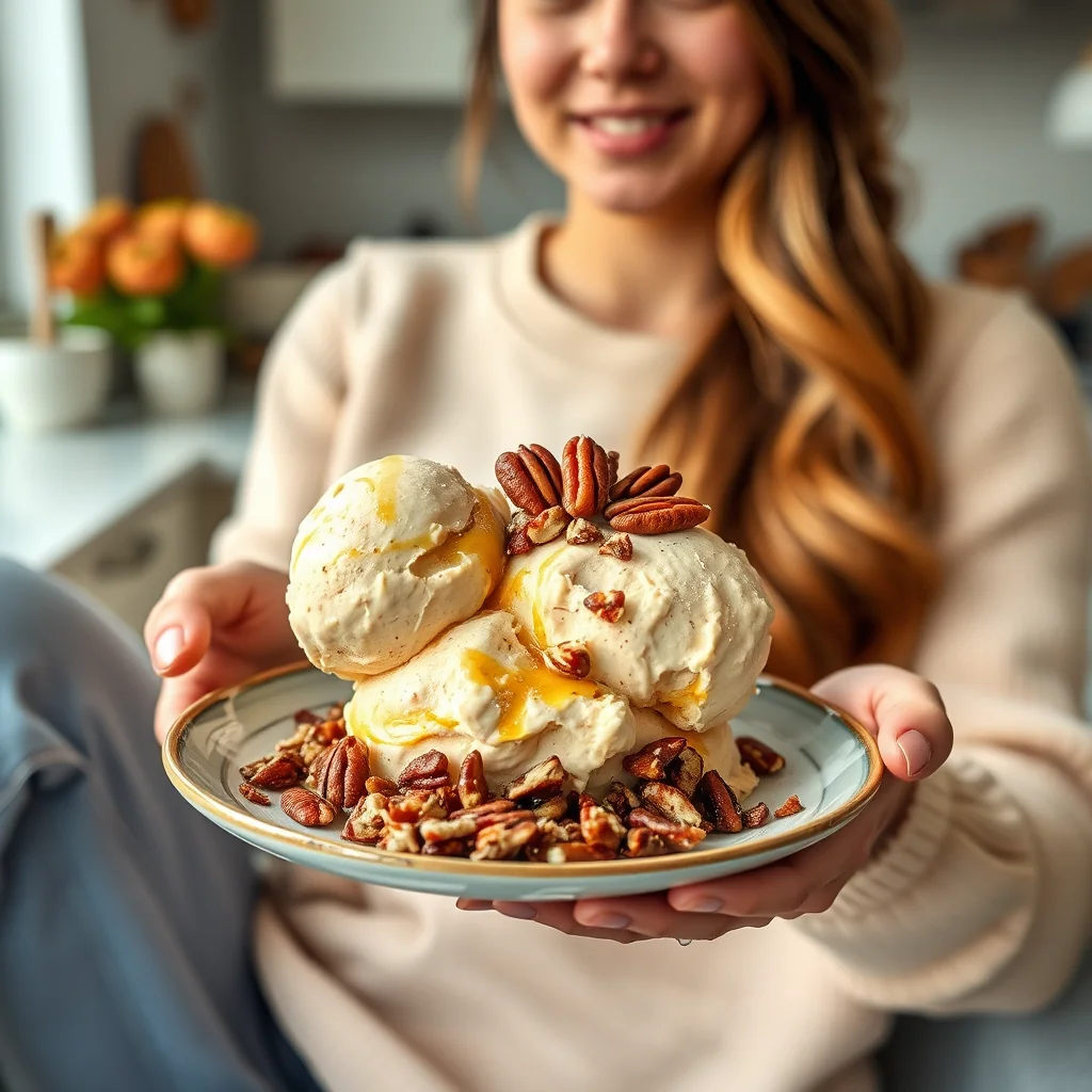 Keto Pumpkin Pecan Ice Cream with Brown Butter – vegetarian recipe