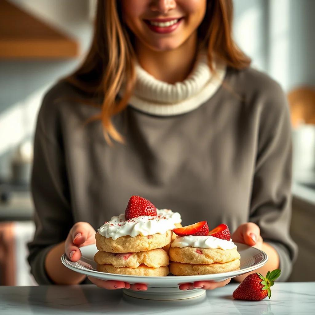 Heavenly Strawberry Cream Cloud Cakes – vegetarian recipe