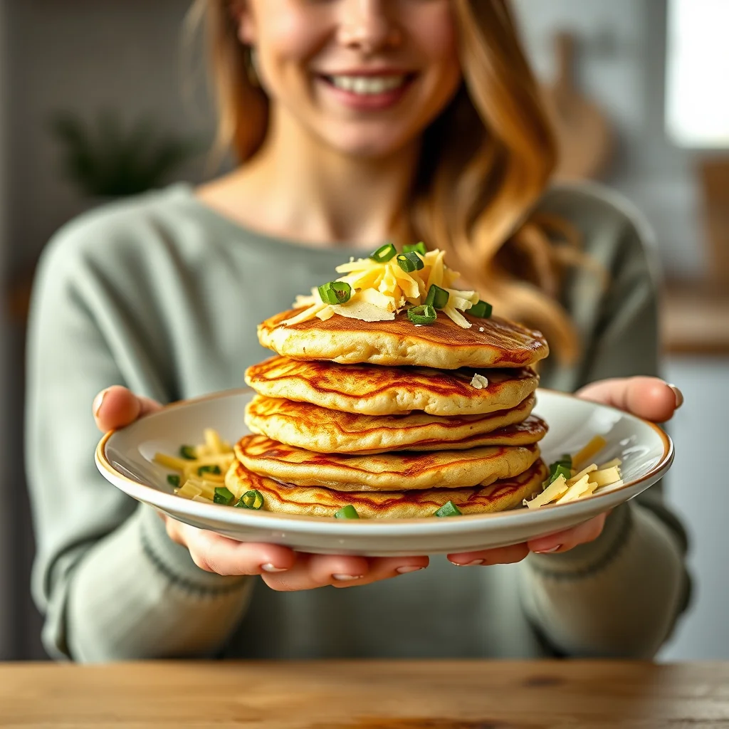 Savory Cheddar & Green Onion Pancakes – vegetarian recipe