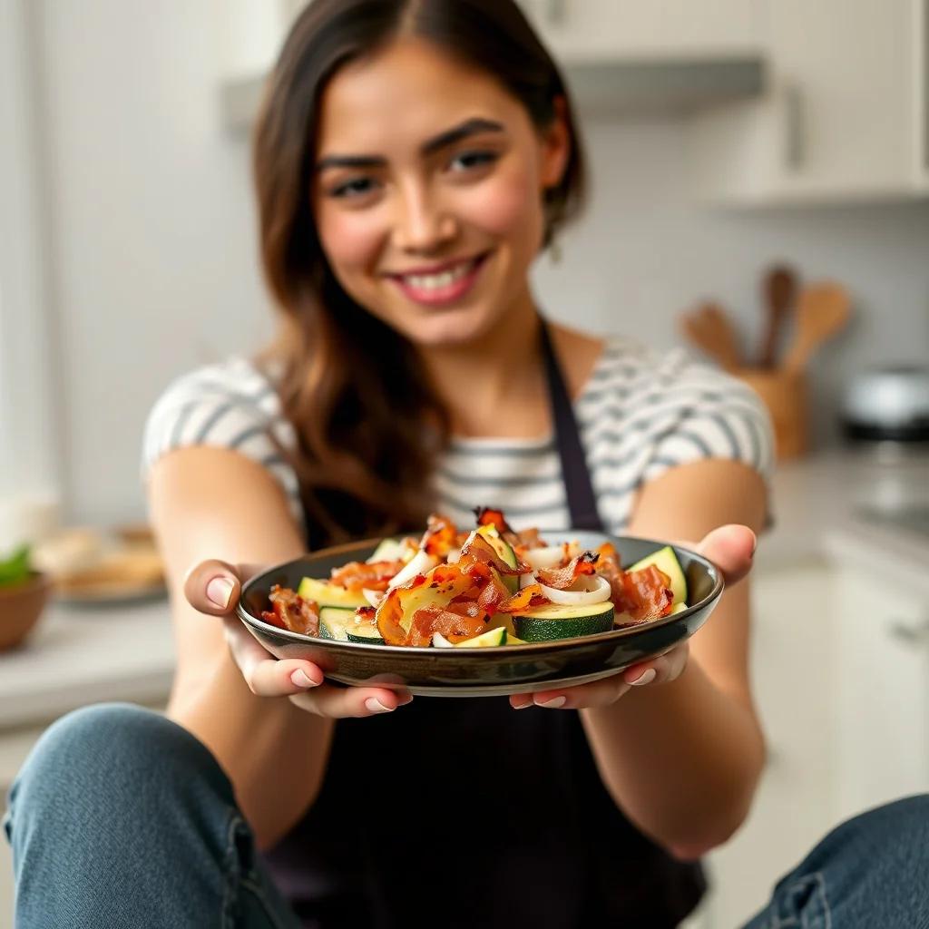 Zucchini and Bacon Breakfast Skillet – vegetarian recipe