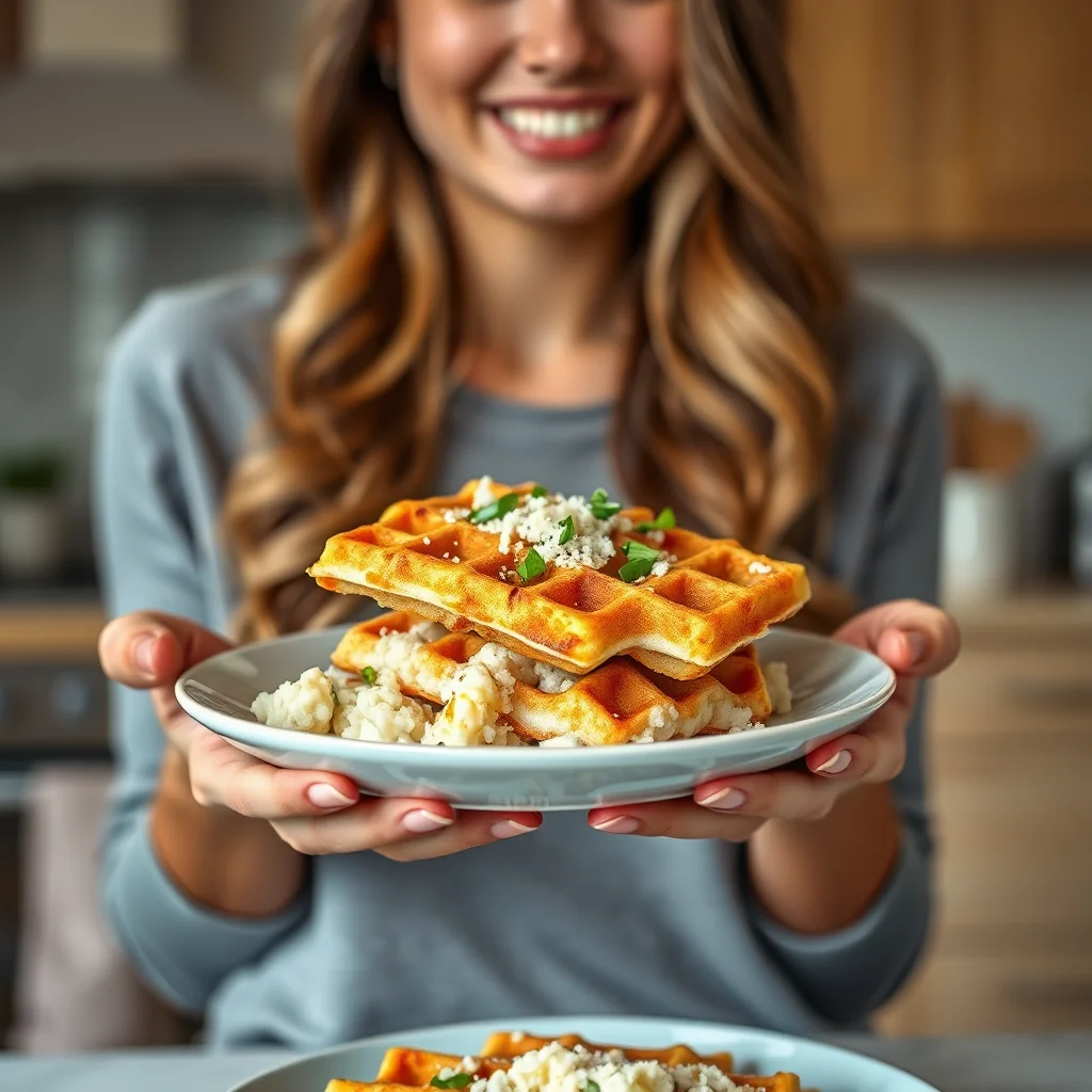 Cheesy Cauliflower Chaffles (Keto Waffles) – vegetarian recipe