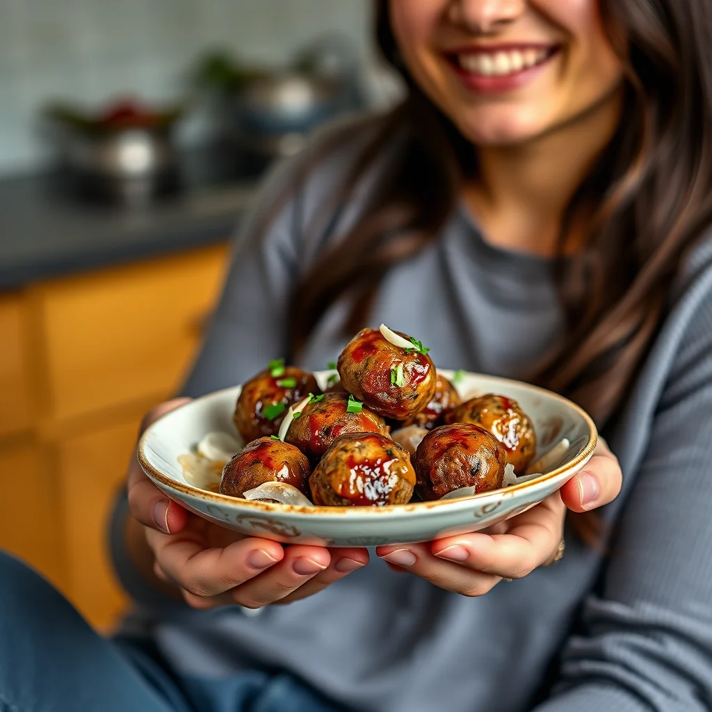 Baked Asian-Inspired Meatballs with Ginger-Soy Dipping Sauce – vegetarian recipe
