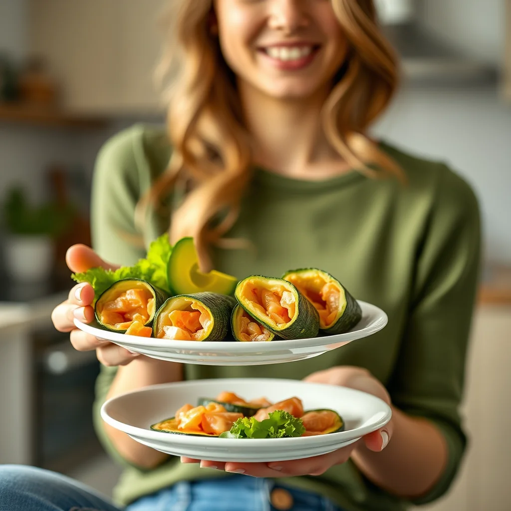 Keto Zucchini Salmon Roll-Ups – vegetarian recipe