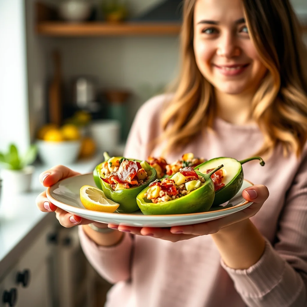 Bacon Avocado Stuffed Mini Peppers – vegetarian recipe