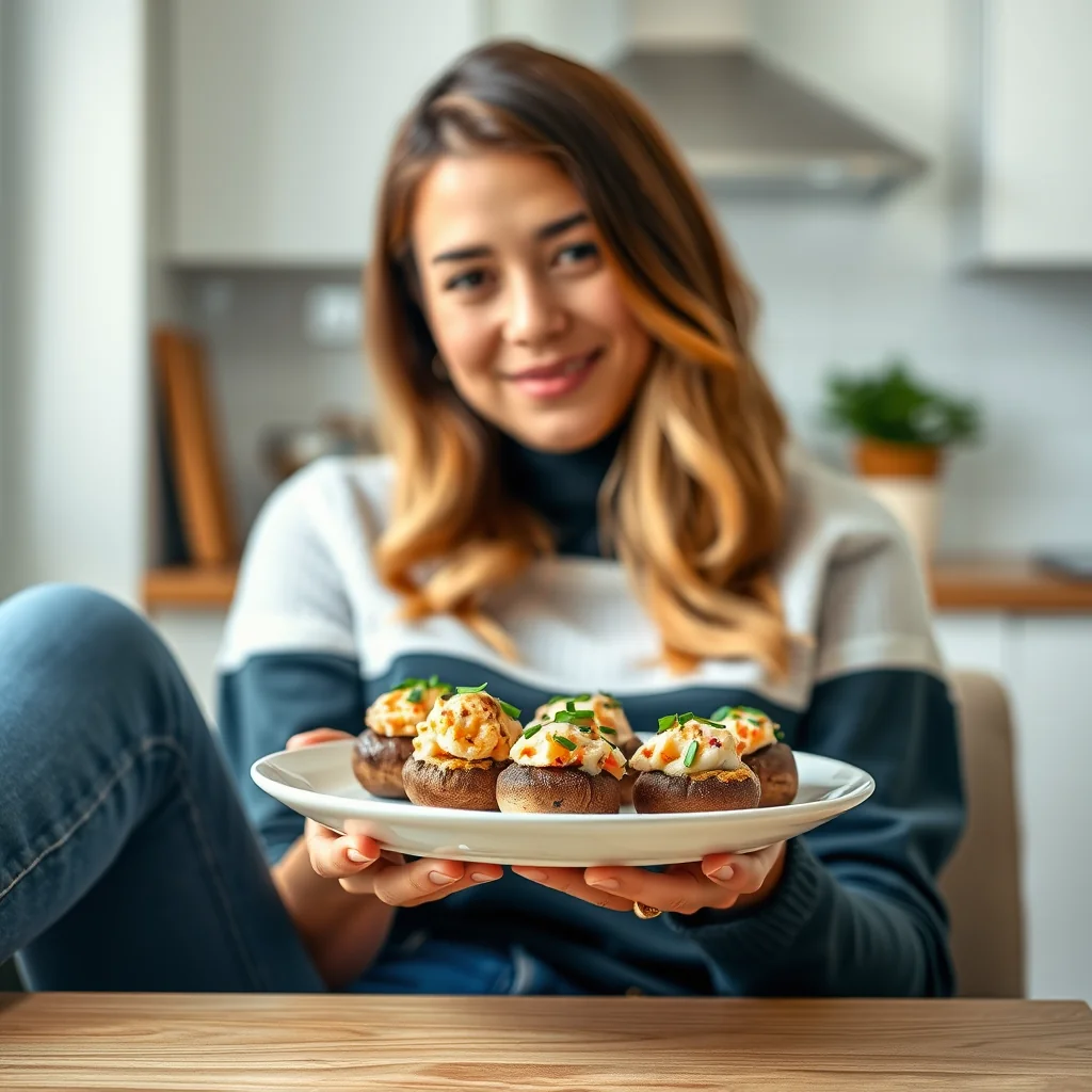 Seafood Stuffed Mushrooms (Crab, Tuna, or Salmon) – vegetarian recipe
