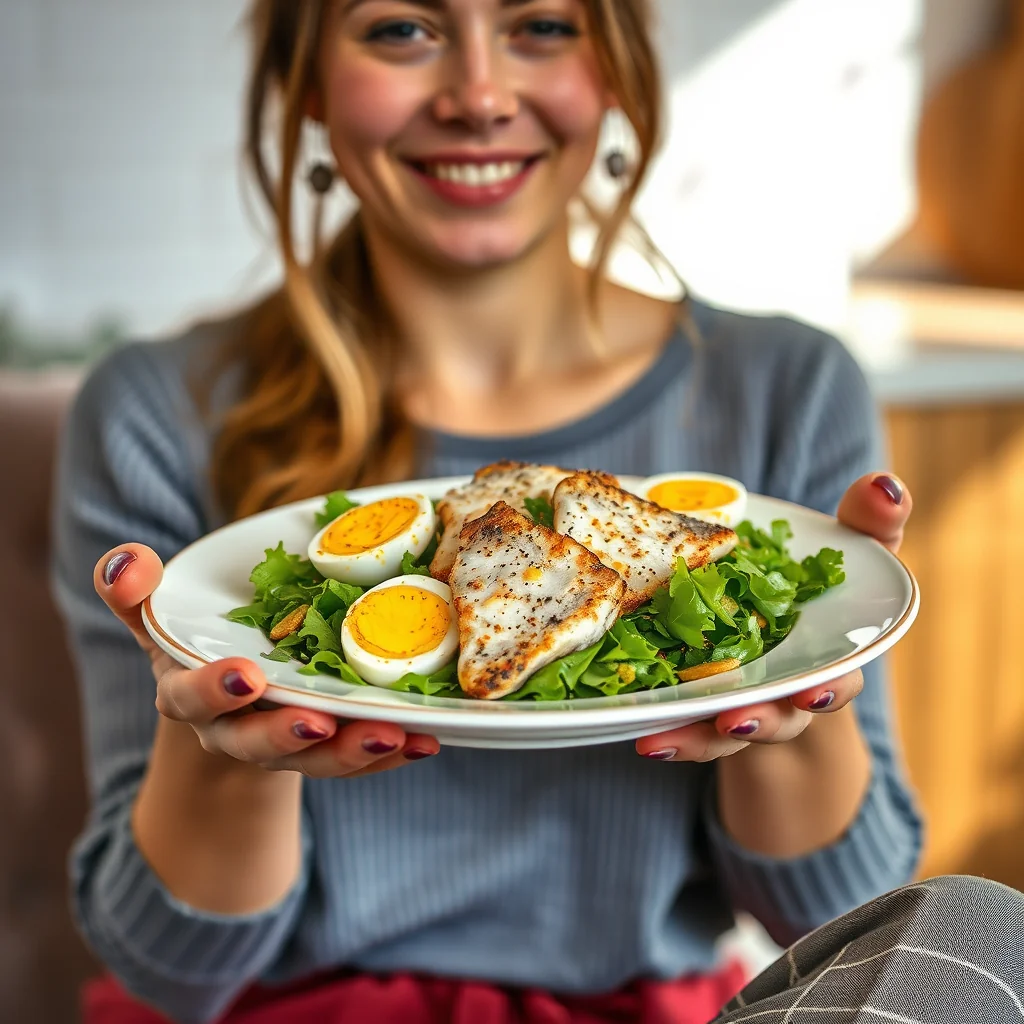Crispy Pan-Seared Mackerel Salad with Lemon-Mustard Vinaigre – vegetarian recipe