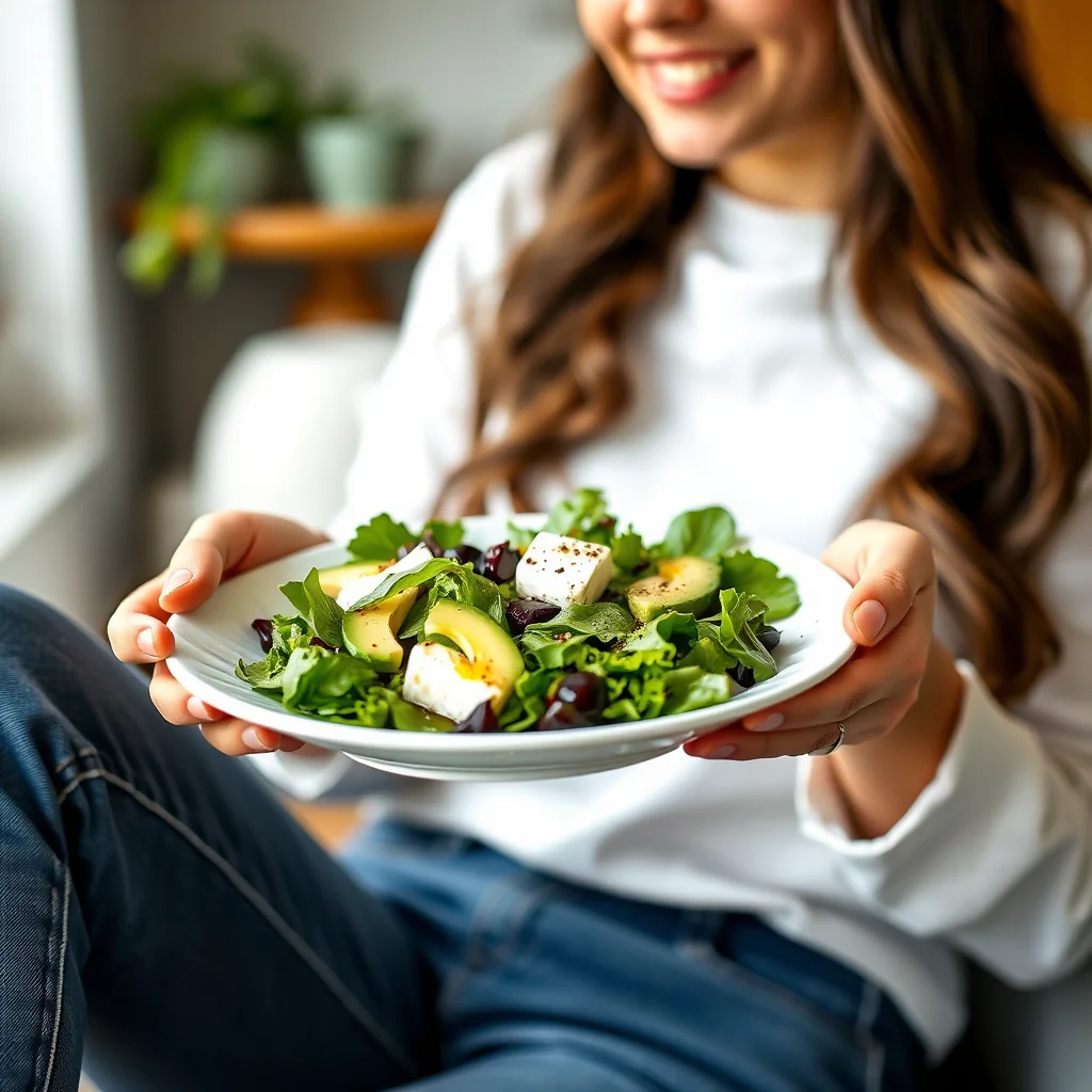 Simple Green Salad with Avocado and Goat Cheese – vegetarian recipe