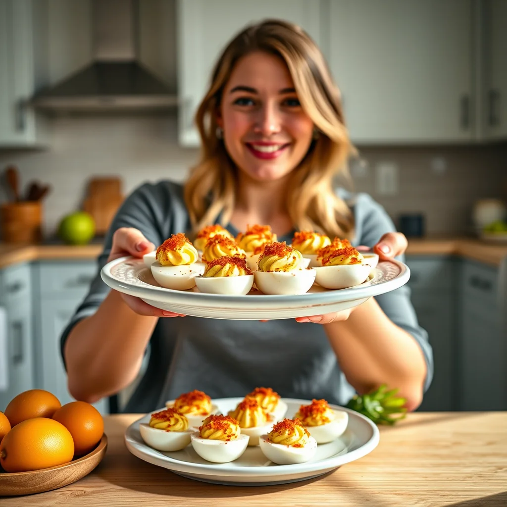The Ultimate Party Appetizer: Spicy Deviled Eggs with a Salt – vegetarian recipe