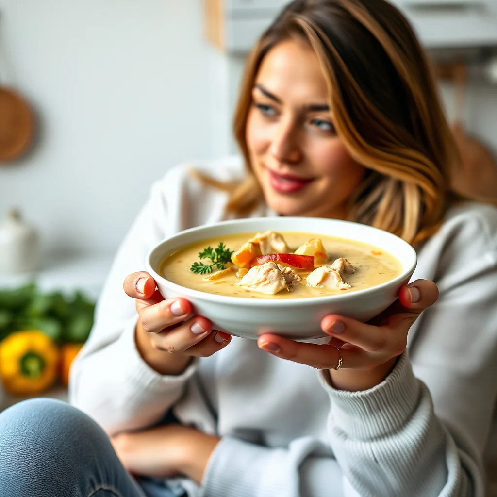 Creamy Lemon Chicken Soup (without cream) – vegetarian recipe