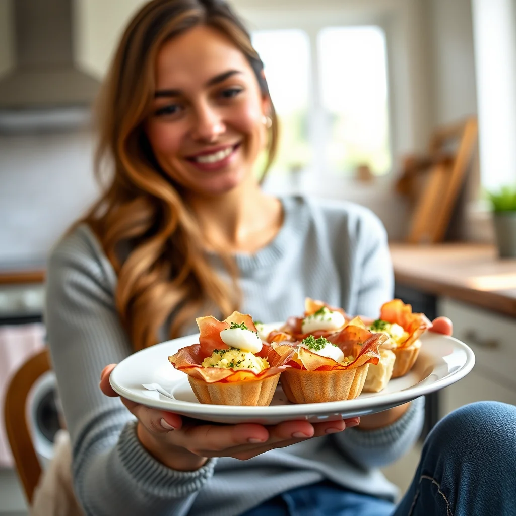 Crispy Prosciutto Egg Salad Cups – vegetarian recipe