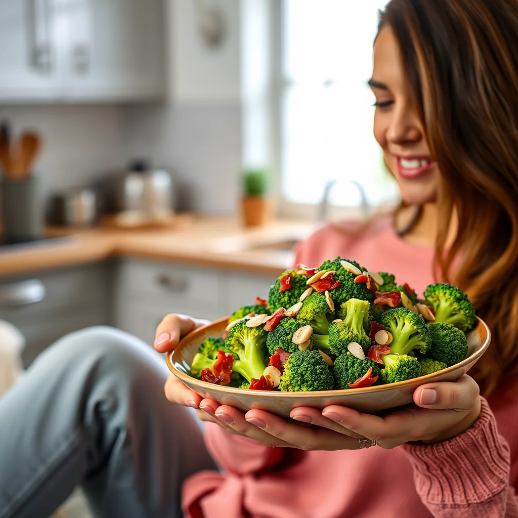 Keto Cranberry Almond Broccoli Salad – vegetarian recipe