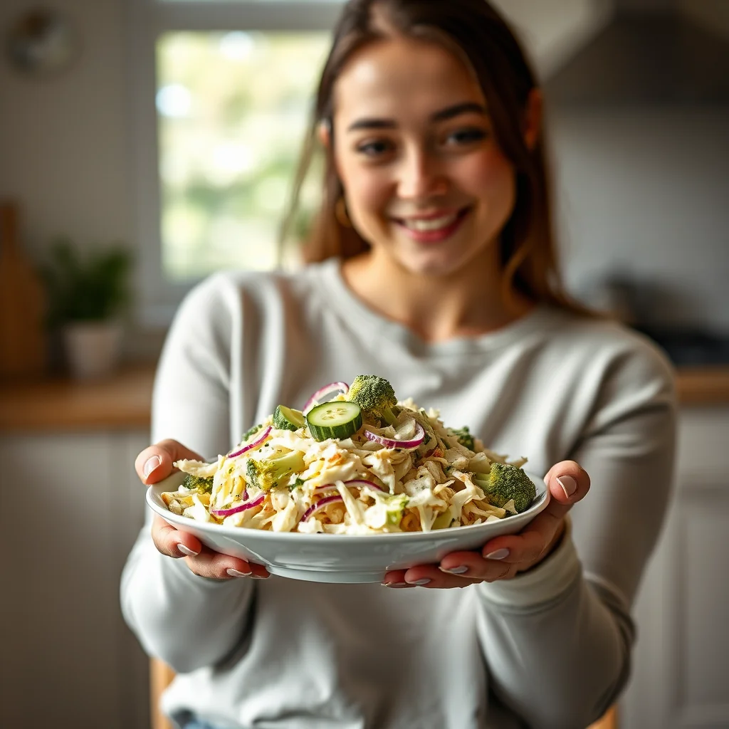 Creamy Cucumber Dill Broccoli Slaw – vegetarian recipe