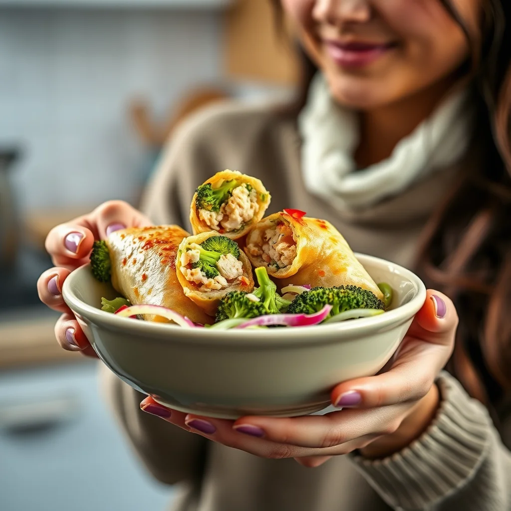 Chicken and Broccoli Egg Roll in a Bowl – vegetarian recipe